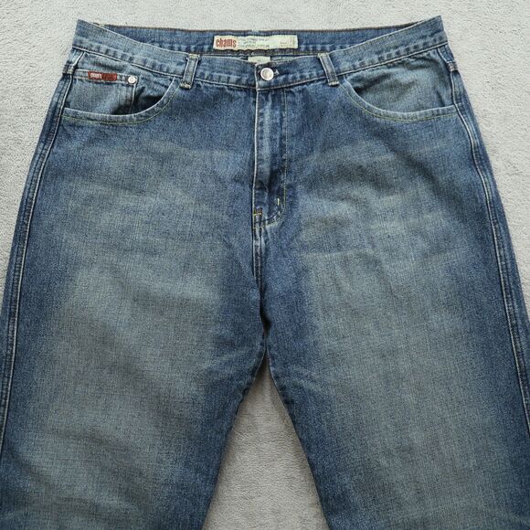 Chams Jeans Mens Size 38x31 Blue Relaxed Fit Denim Pants Stone Wash Medium - Picture 9 of 14